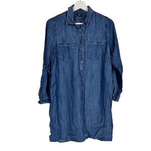 J. Jill Chambray Dress size XS Petite Tab Sleeve